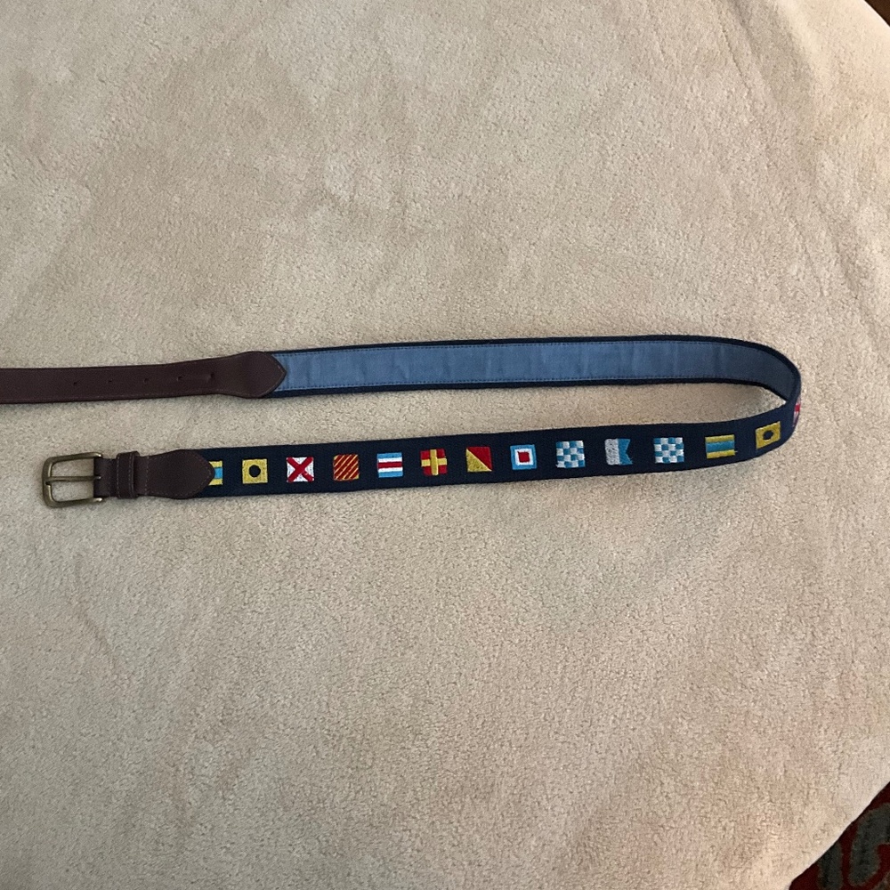Men’s Castaway embroidered belt, size 40
